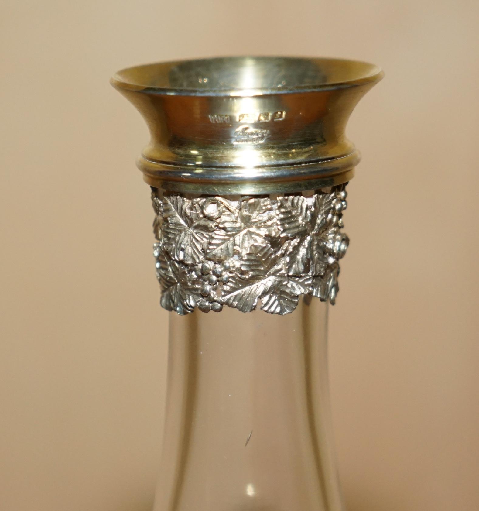Queen Elizabeth II Sterling Silver Asprey Drinks Decanter Bar & Goblets Suite For Sale 5