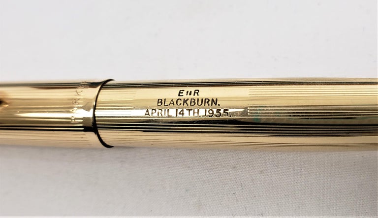 Metal Queen Elizabeth II Used & Presented Parker Gold Filled Pen from Blackburn Visit
