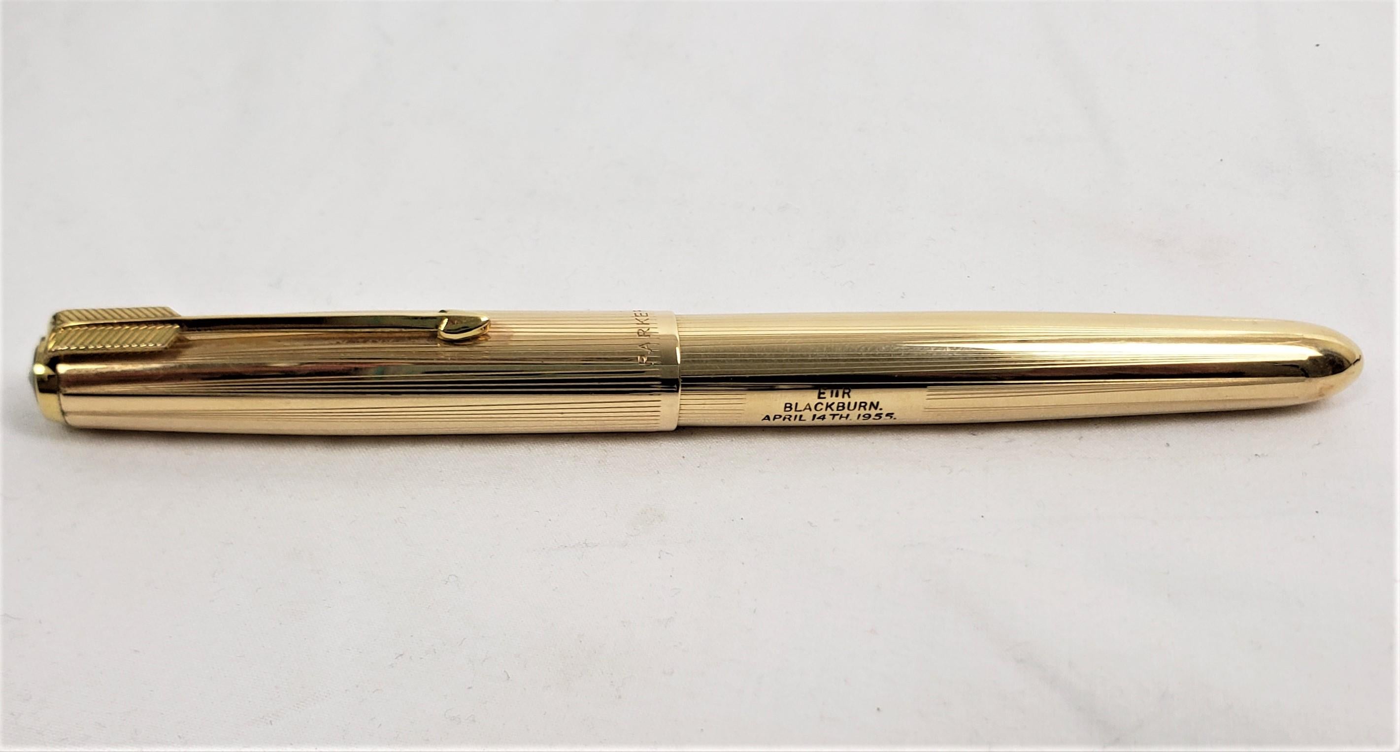 20th Century Queen Elizabeth II Used & Presented Parker Gold Filled Pen from Blackburn Visit