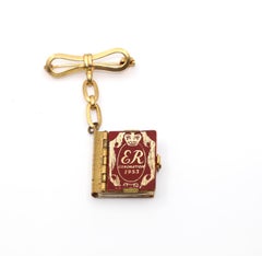 Queen Elizabeth King Charles Coronation Original Pin Charm, 1953