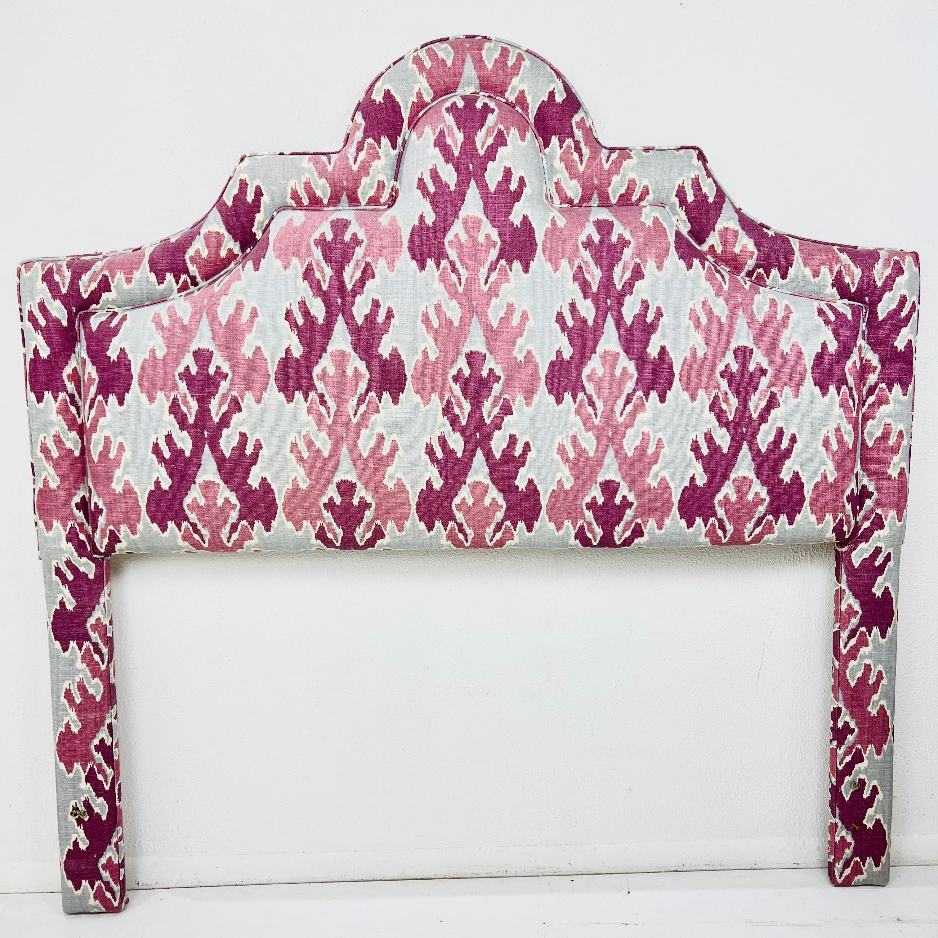 Queen Headboard Upholstered in Magenta Kelly Wearstler Fabric For Sale 6