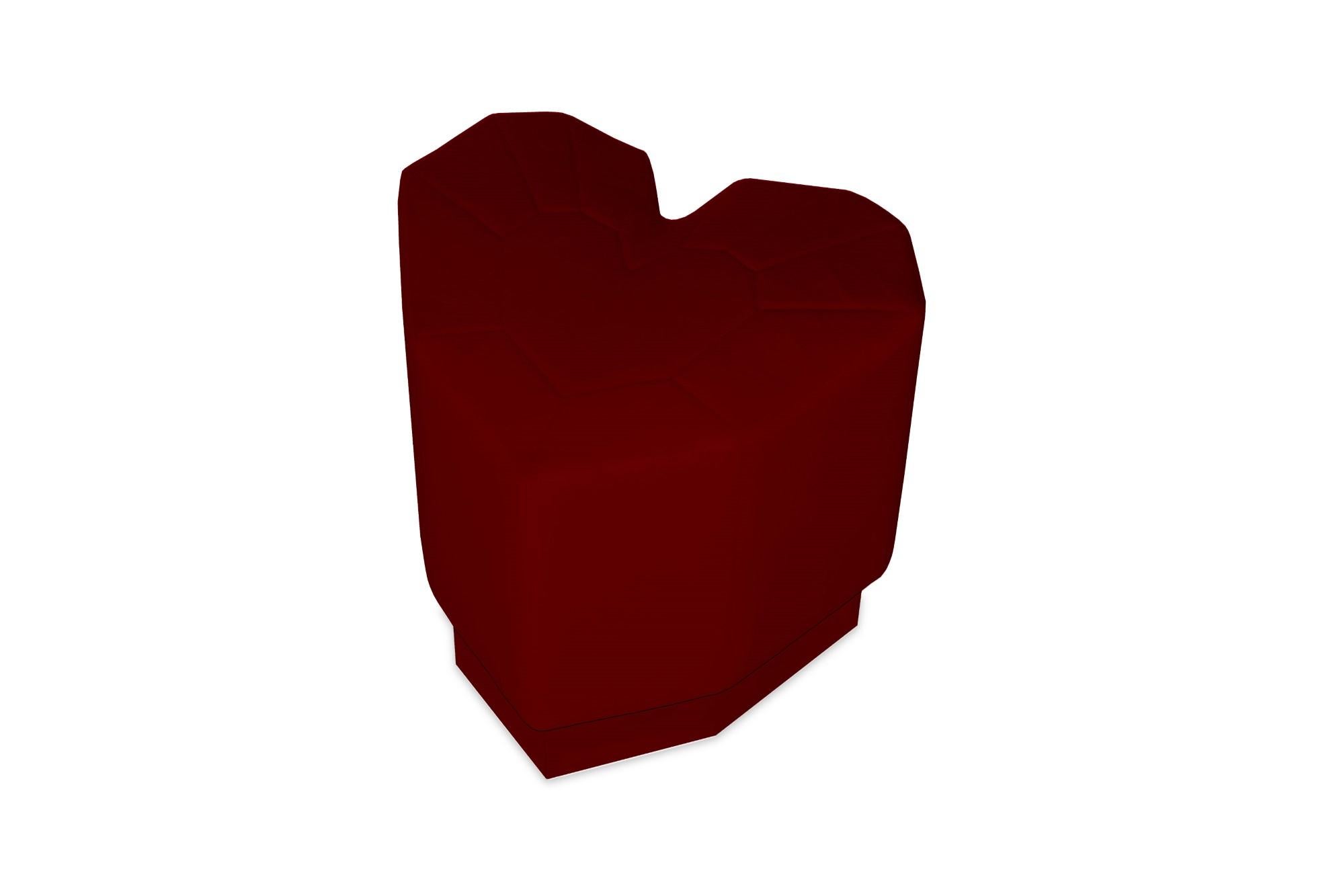 Portuguese Queen Heart Varese Scarlet Stool by Royal Stranger For Sale