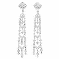 Pendientes de gota de diamante Queen Jewelry en platino