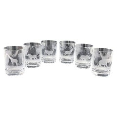 Queen Lace Crystal Glass Set of 6, Kenyan Wildlife Serie