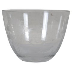 Queen Lace Crystal Pheasants Wildlife Centerpiece Serving Bowl Compote 9"