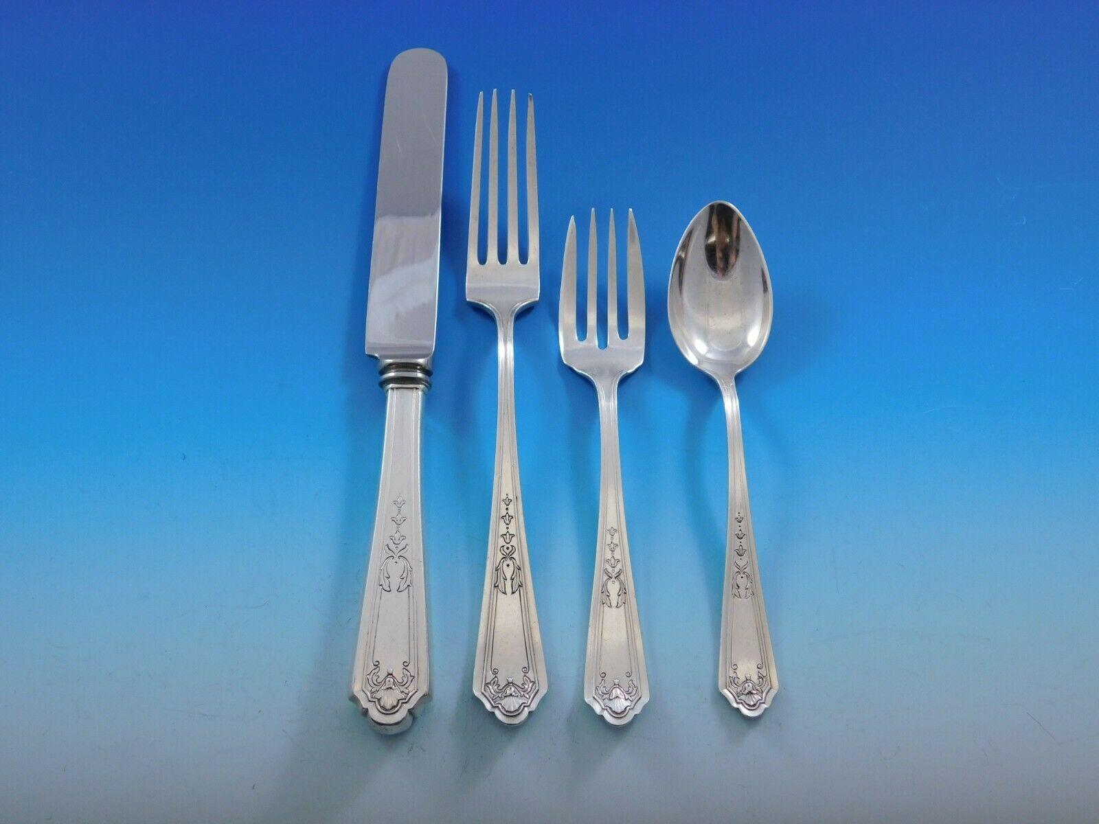 Regal Queen Louise by Watson sterling silver flatware set, 102 pieces. This set includes:

8 knives, blunt blade, 8 5/8