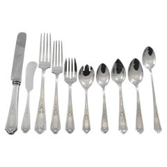 Queen Louise by Watson Sterling Silver Flatware Set 102 Pieces Dinner Regular