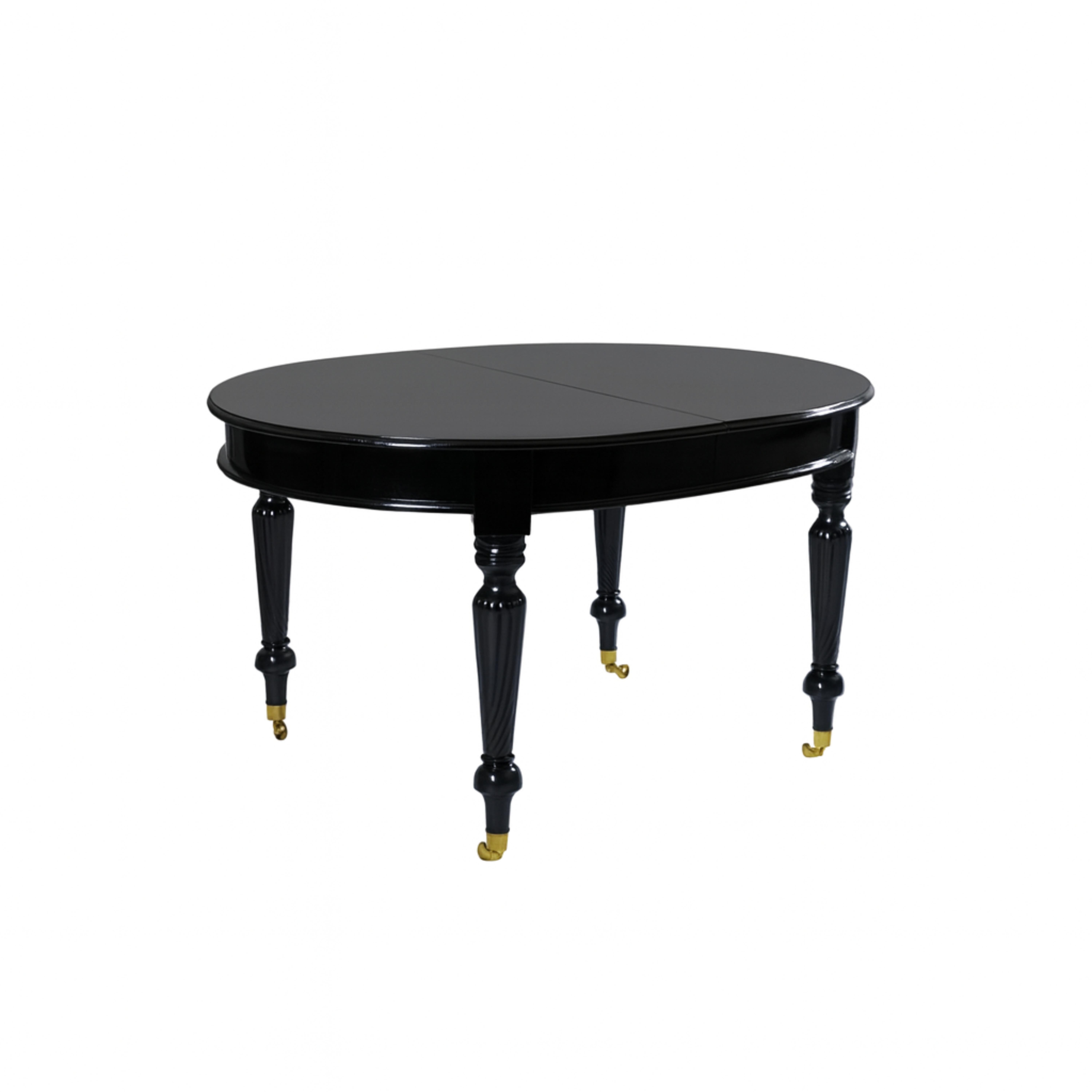 Queen Anne Table de salle à manger en laque noire de style Reine Maria, début du 20e siècle en vente