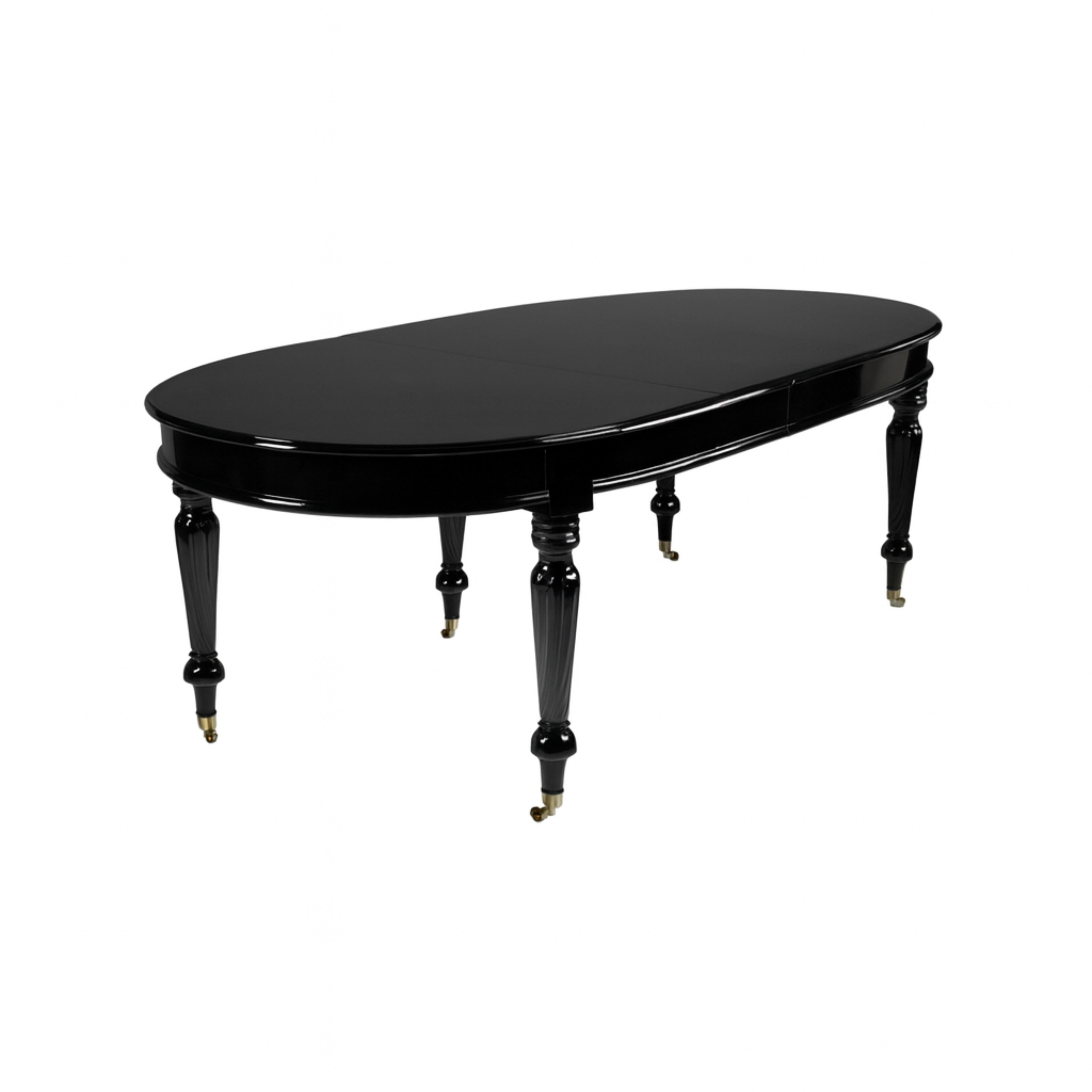 Table de salle à manger en laque noire de style Reine Maria, début du 20e siècle Bon état - En vente à Lisbon, PT