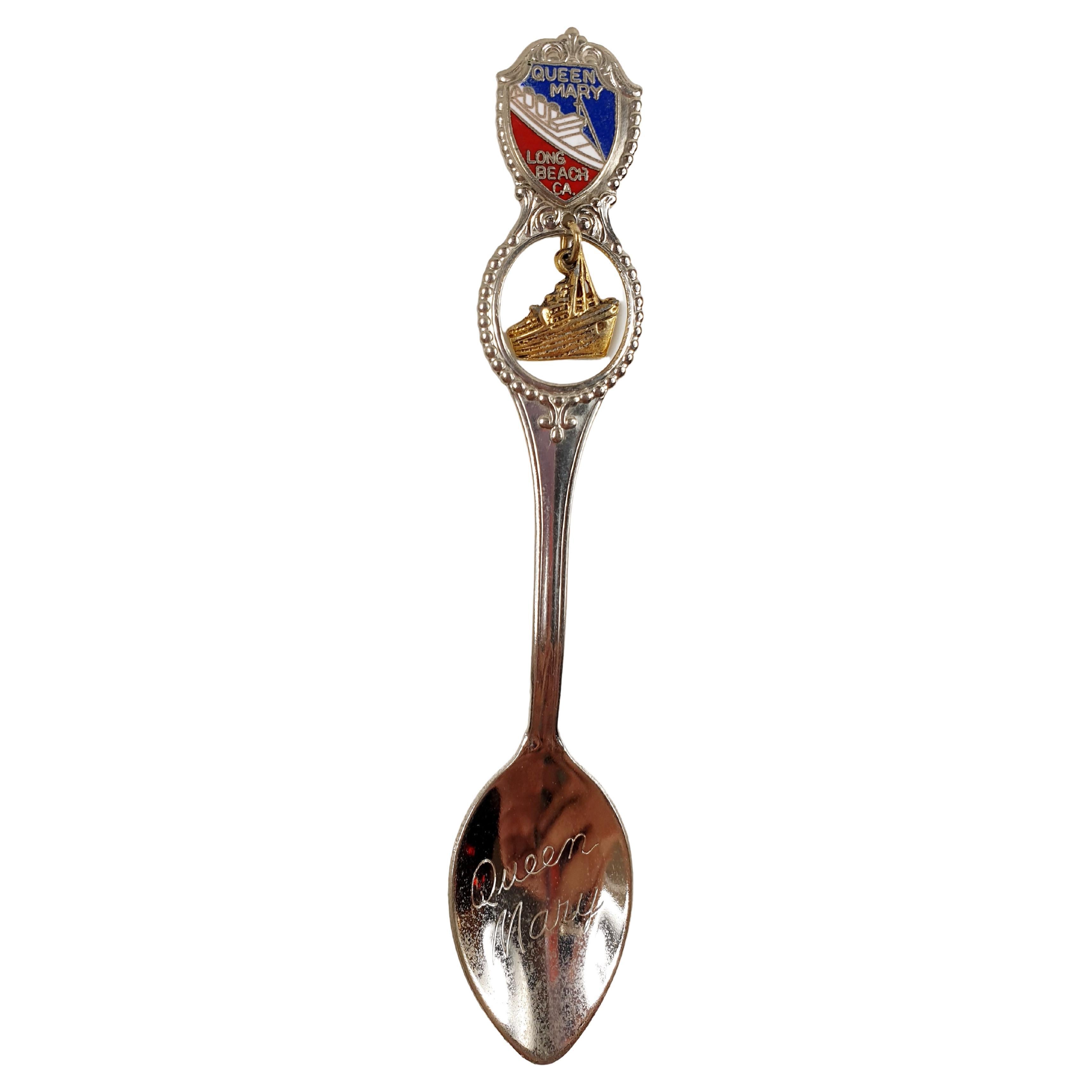 Queen Mary Collection Silver Teaspoon with Figurine For Sale