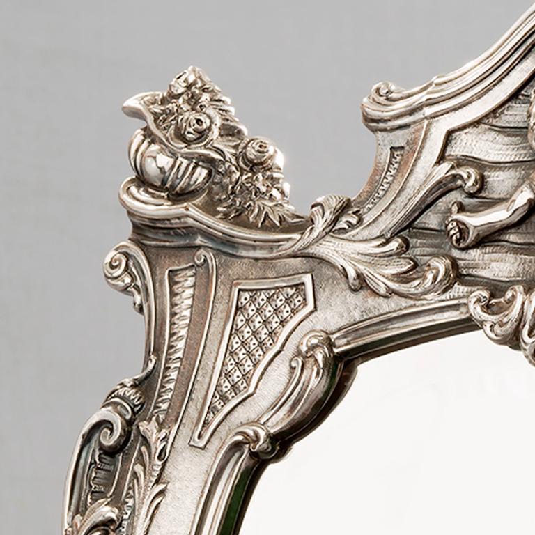 Queen Mirror, Versilberter Damenspiegel, Made in Italy (21. Jahrhundert und zeitgenössisch) im Angebot
