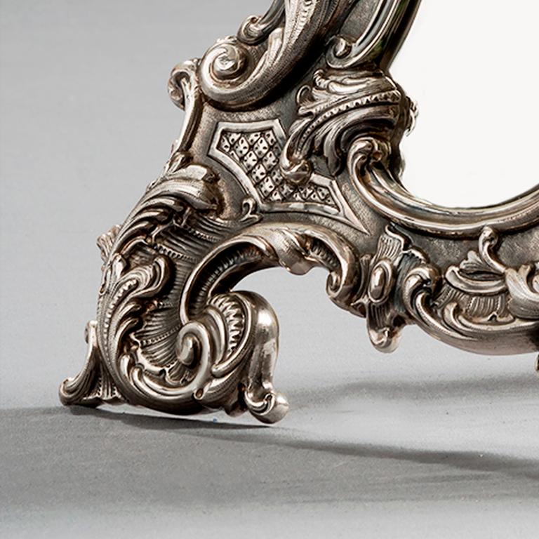 Queen Mirror, Versilberter Damenspiegel, Made in Italy (Versilberung) im Angebot