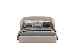 Queen Modern Fortune Bed Made with Textile, Handmade by Stylish Club