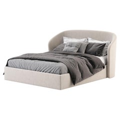 Queen Modern Fortune Bed Made with Textile, Handmade by Stylish Club
