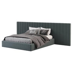 Queen Modern Milan Bed made with suede, Handmade by Stylish Club