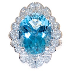 Queen of Aqua, Santa Maria Aquamarine and Diamond White Gold Dress Ring