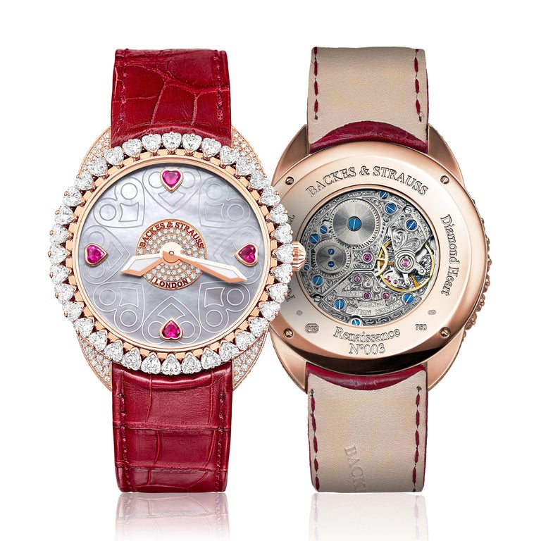 Queen of Hearts 40 Luxury Diamond Watch for Women, 18 Karat Rose Gold