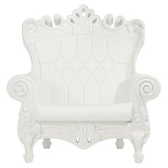 Fauteuil Reine de l'amour, blanc laiteux