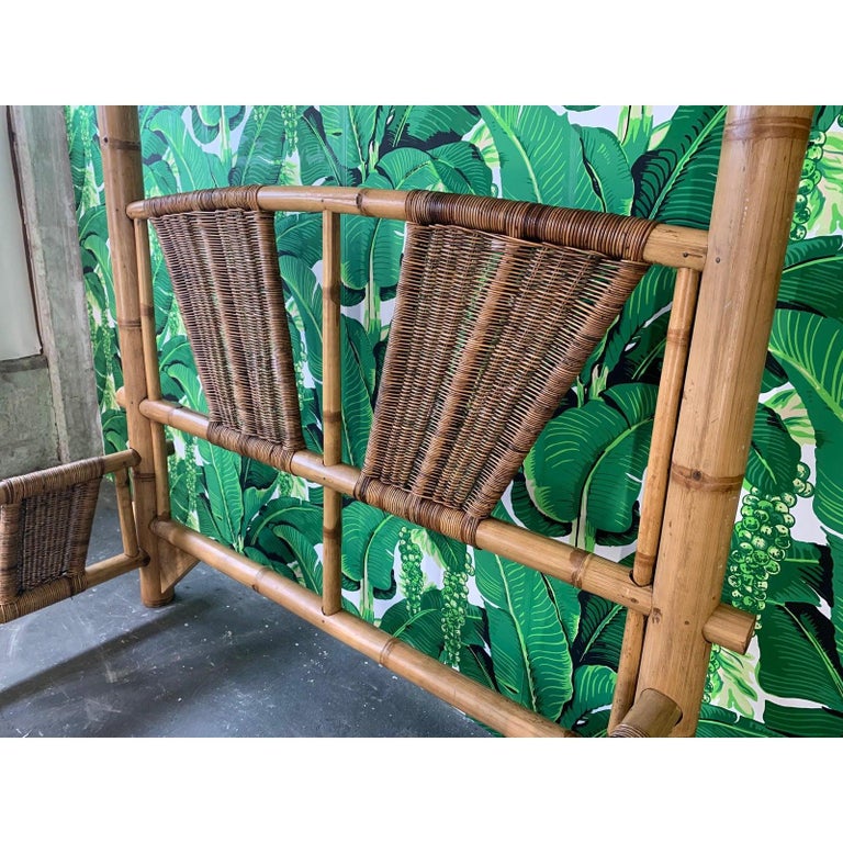 Queen Size Bamboo Canopy Bed at 1stDibs