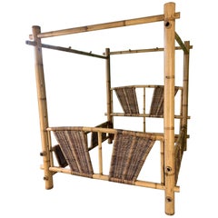 Used Queen Size Bamboo Canopy Bed