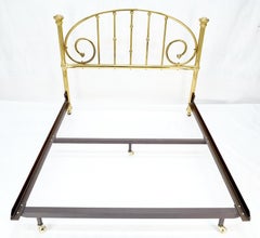 Queen Size Brass Headboard Bed w/ Matching Metal Frame MINT