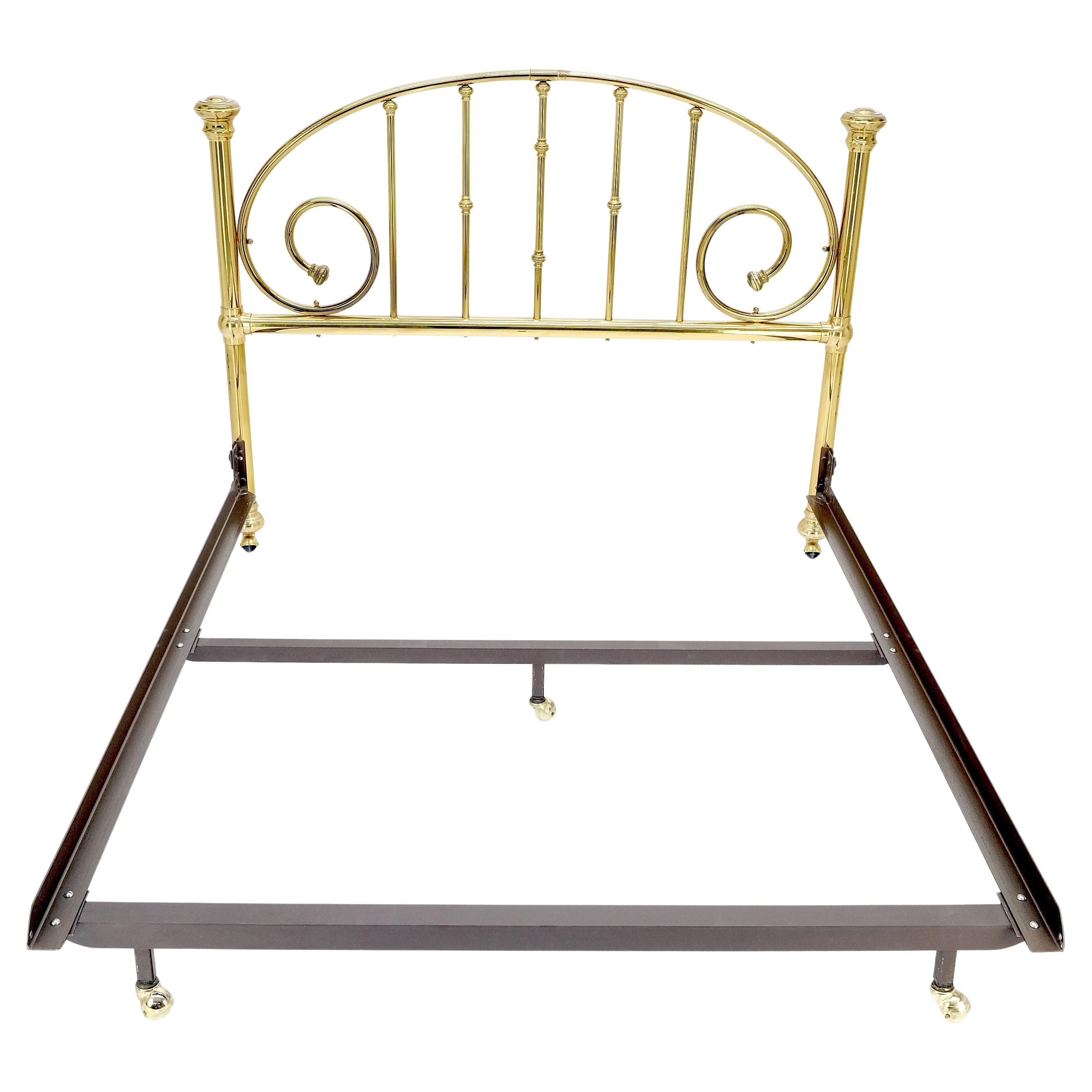 Queen Size Messing Kopfteil Bett w / Matching Metallrahmen MINT