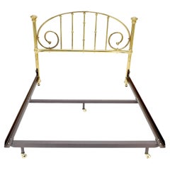 Queen Size Brass Headboard Bed w/ Matching Metal Frame MINT