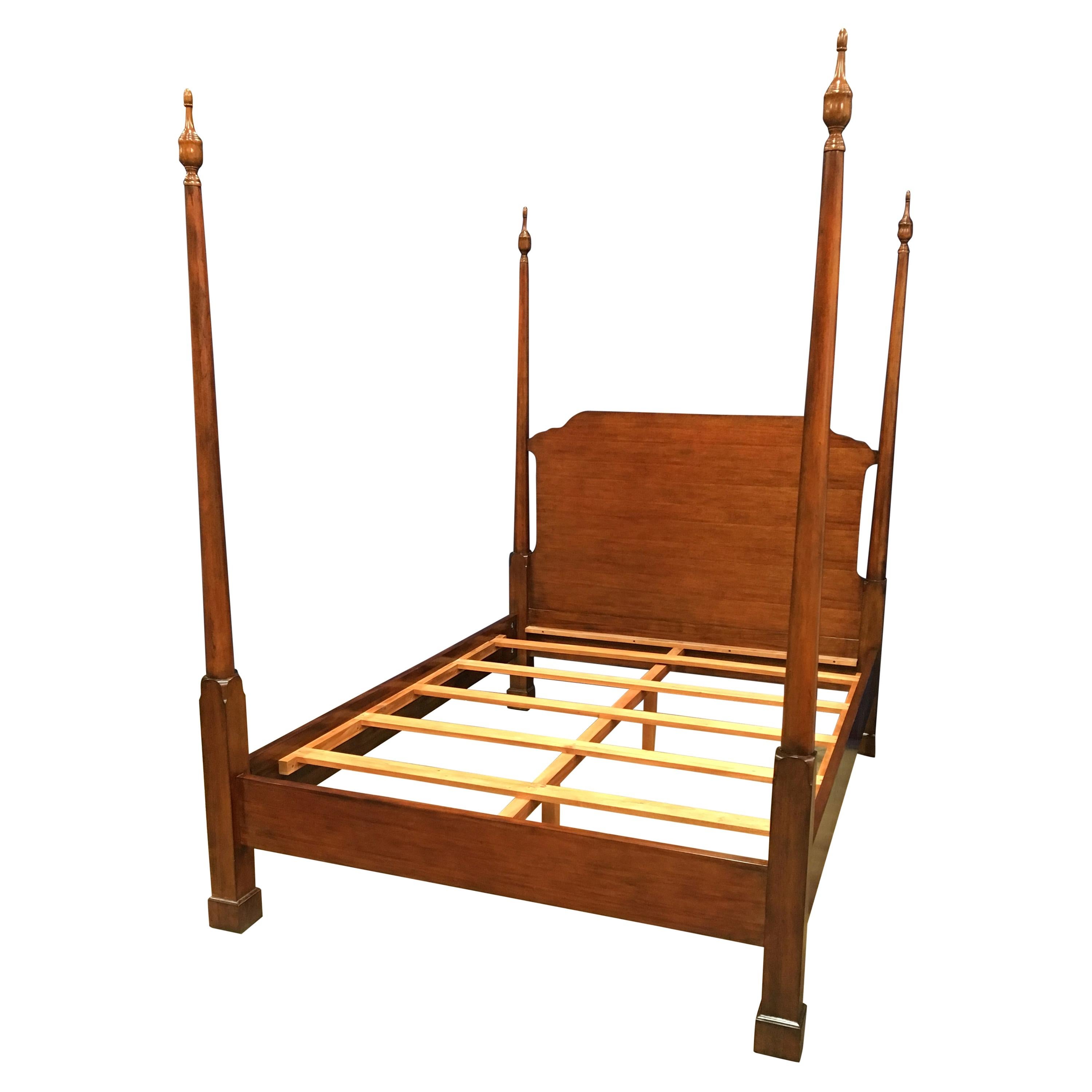 Queen Size Mahogany Pencil Post Bed By, Pencil Bed Frame