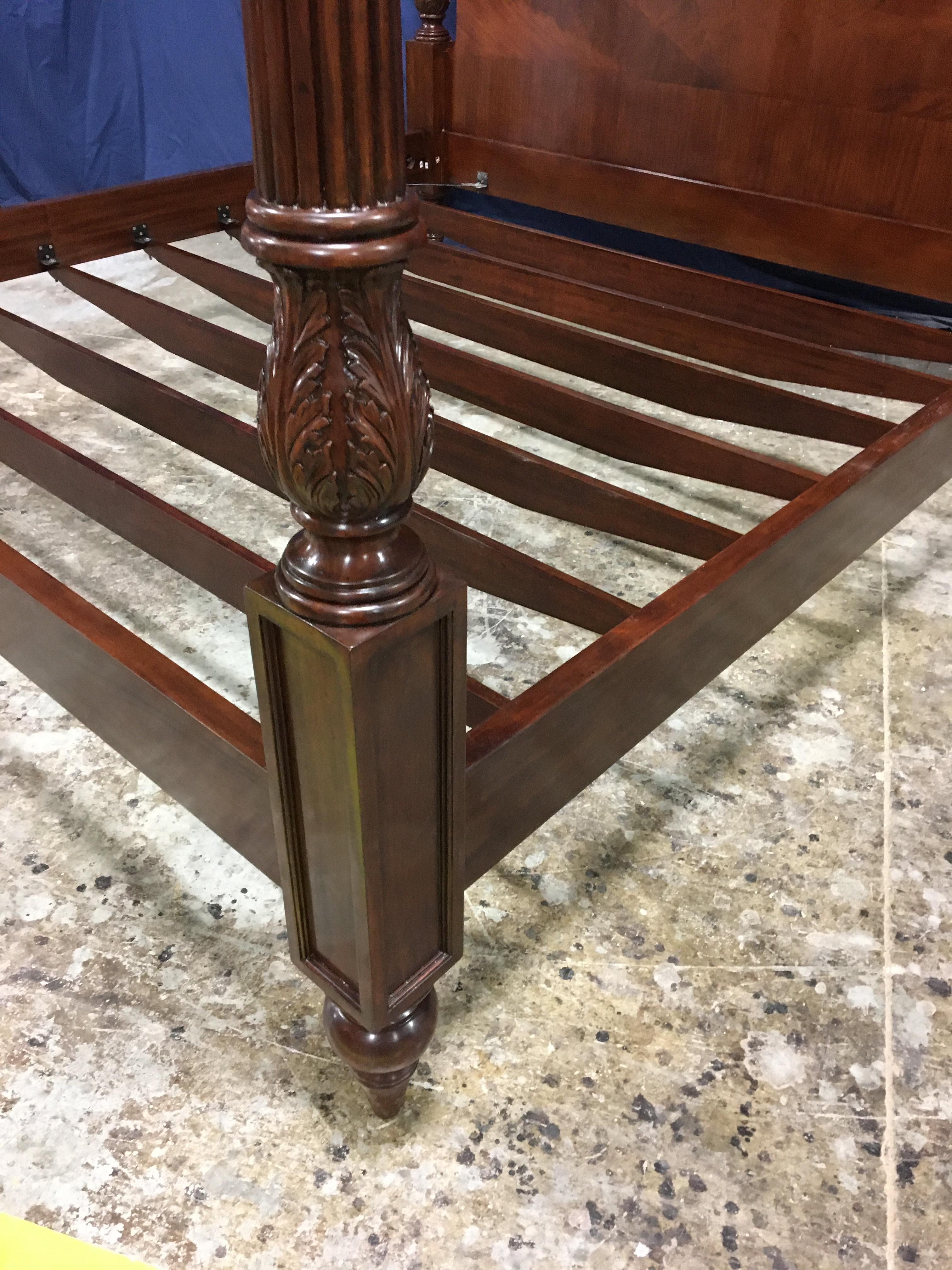 Lit à colonnes en acajou de taille Queen par Leighton Hall Neuf - En vente à Suwanee, GA