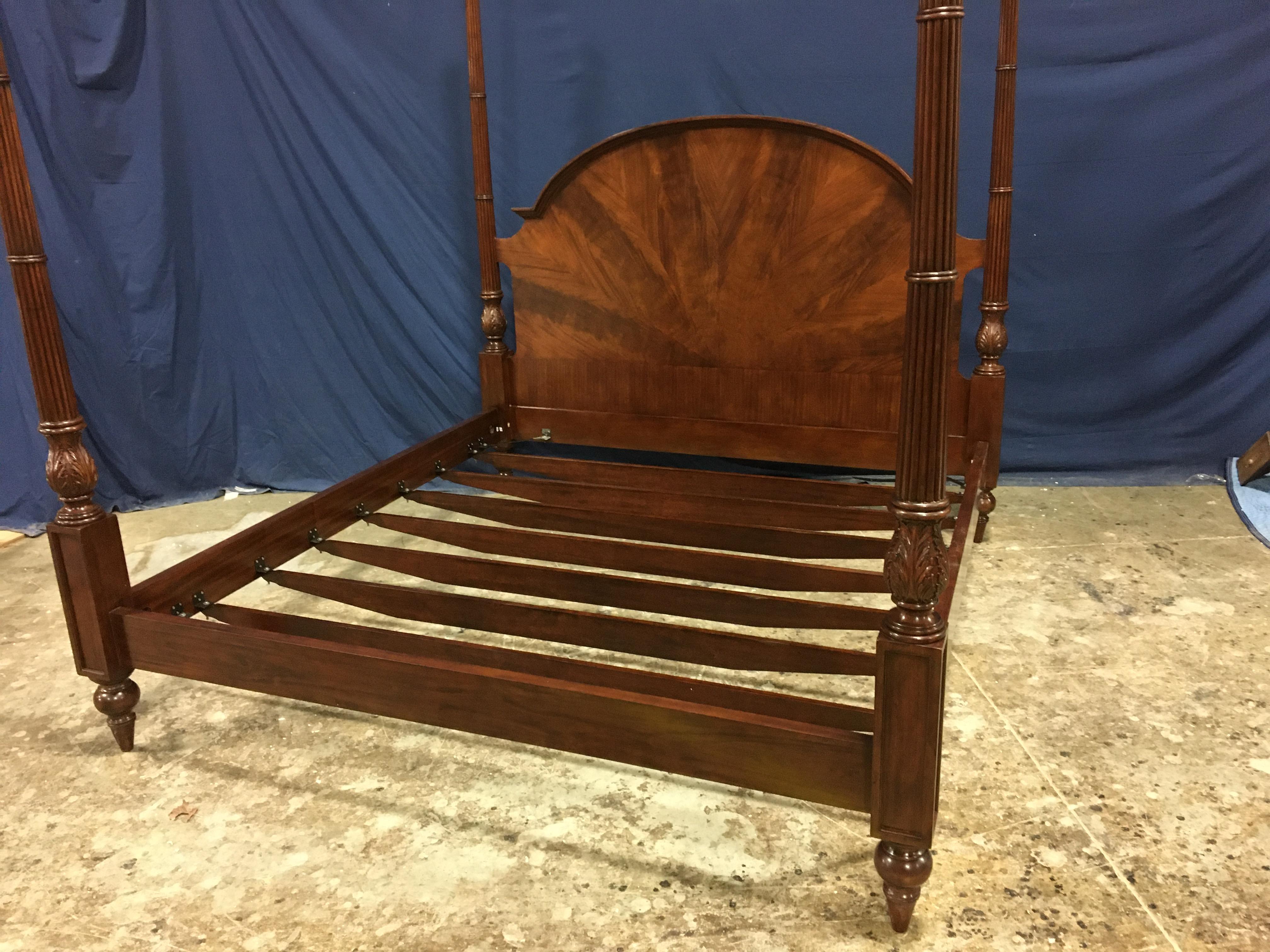 XXIe siècle et contemporain Lit à colonnes en acajou de taille Queen par Leighton Hall en vente