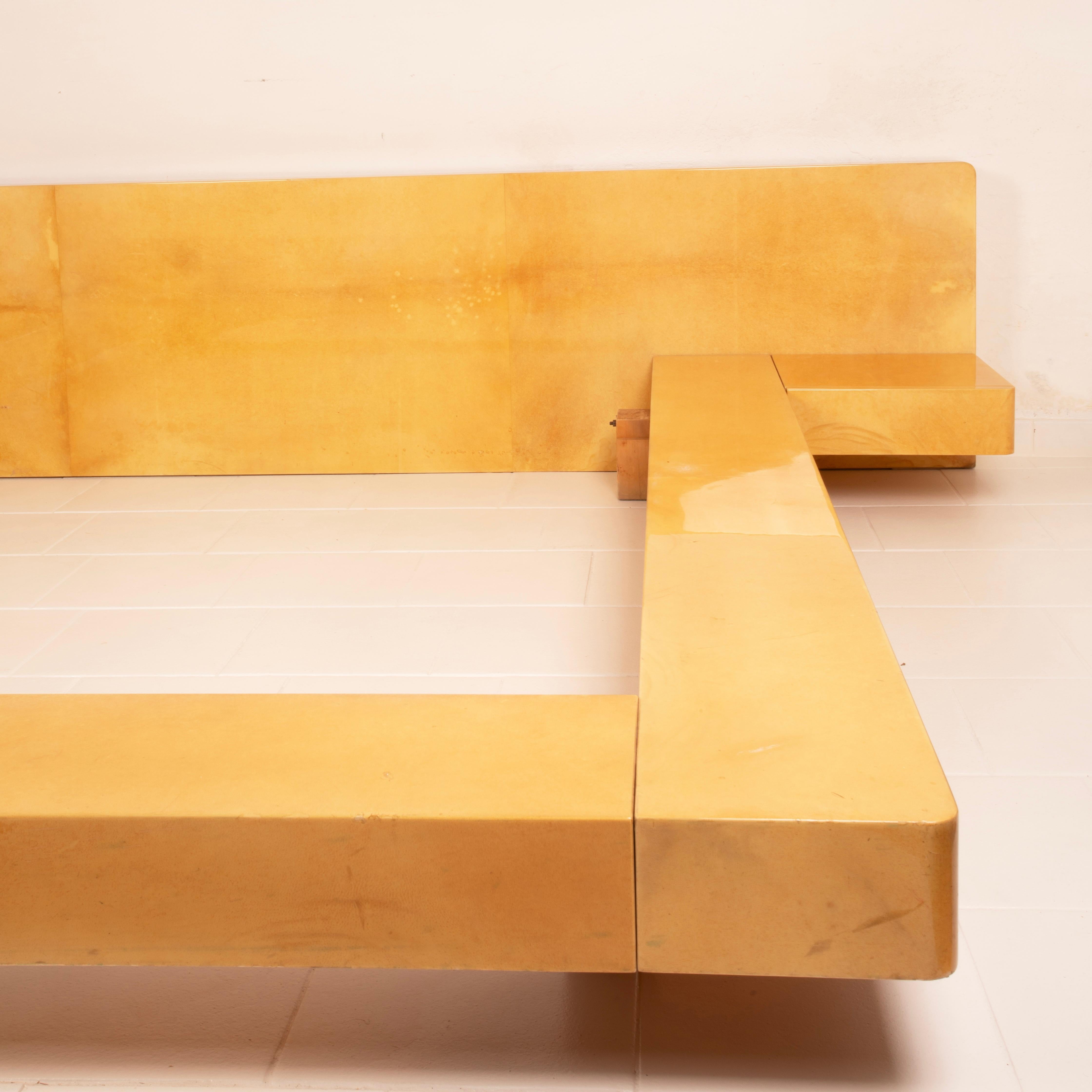 Queen Size Parchment Bed by Aldo Tura for TURA Milano, 1960 in vendita 5