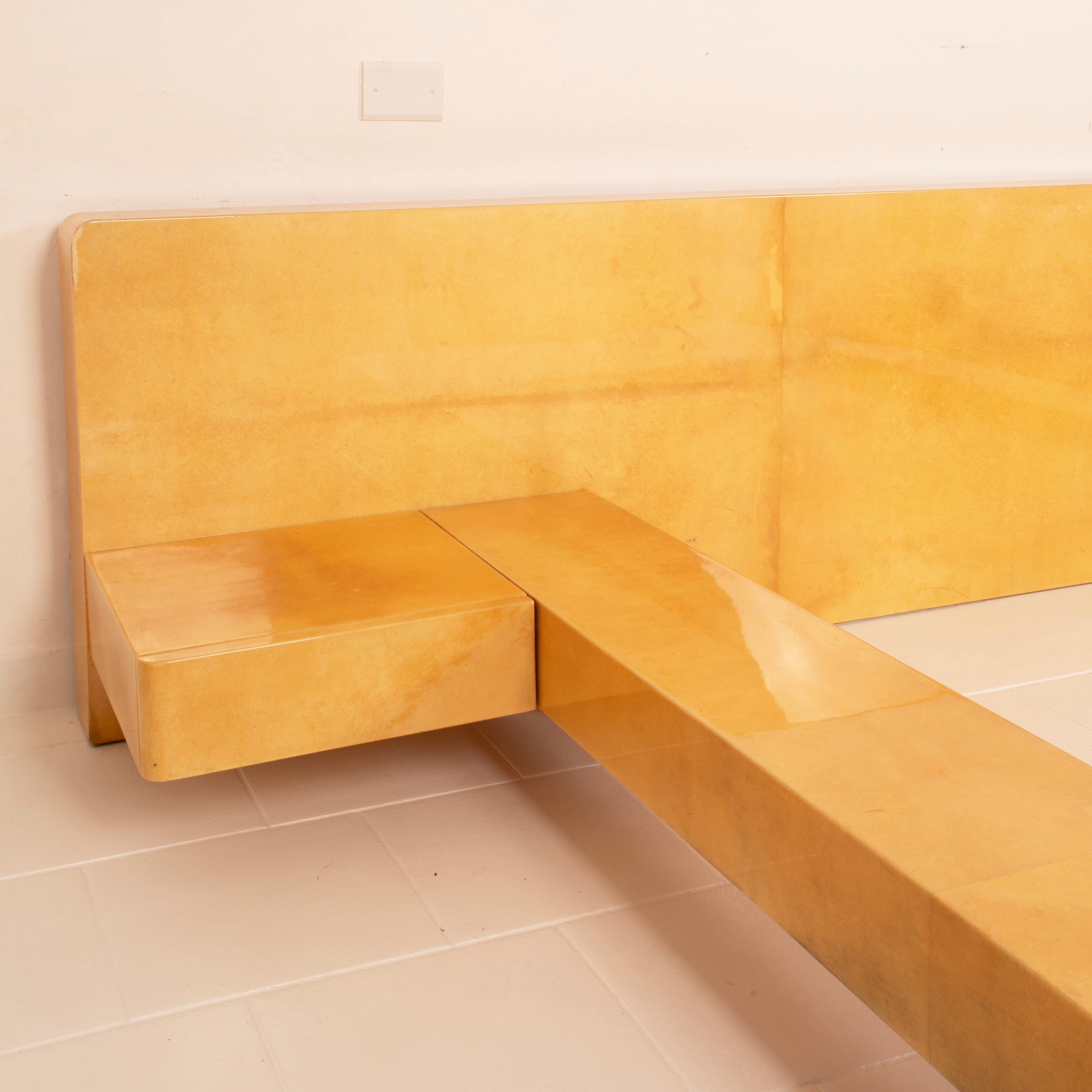 Queen Size Parchment Bed by Aldo Tura for TURA Milano, 1960 in vendita 8