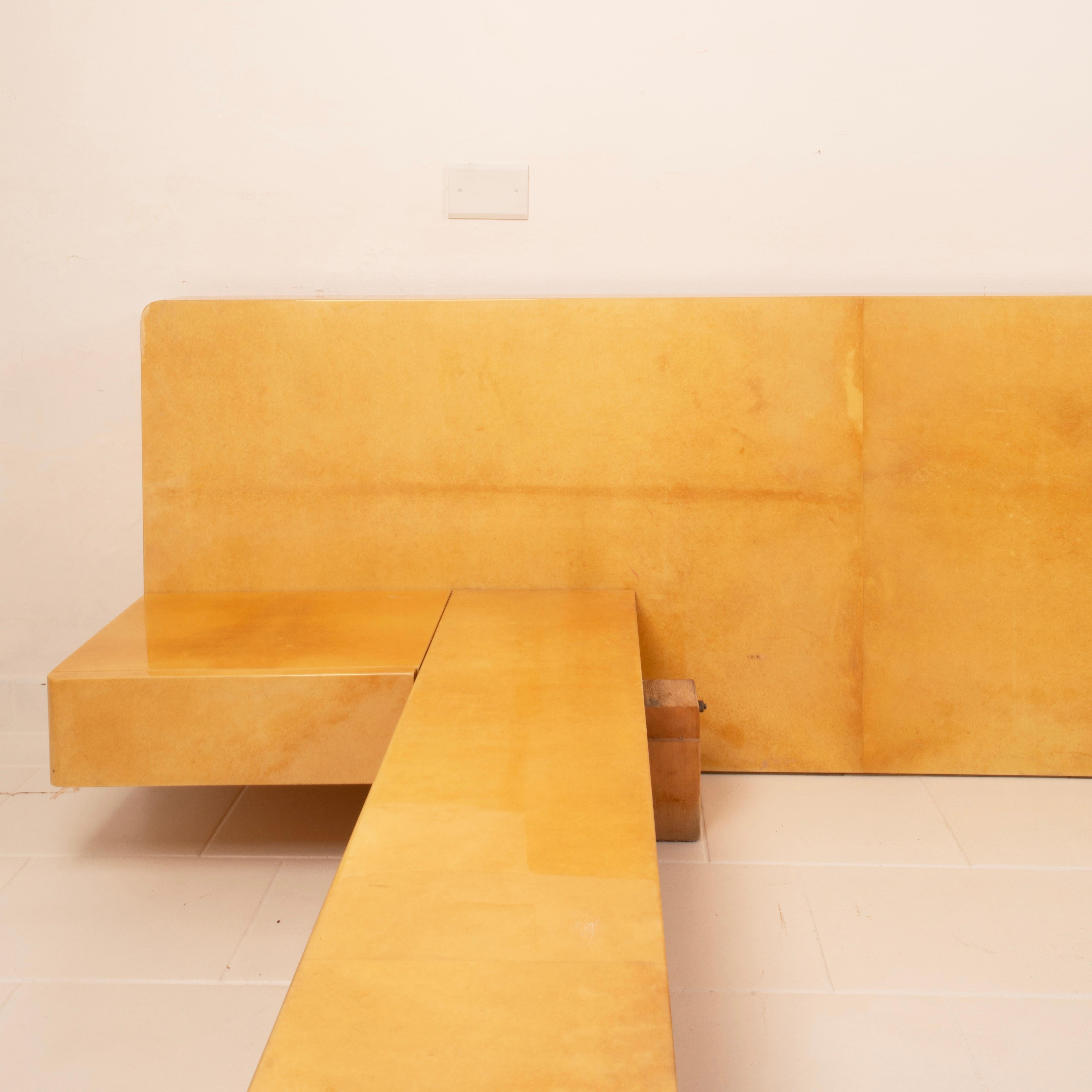 Queen Size Parchment Bed by Aldo Tura for TURA Milano, 1960 in vendita 9