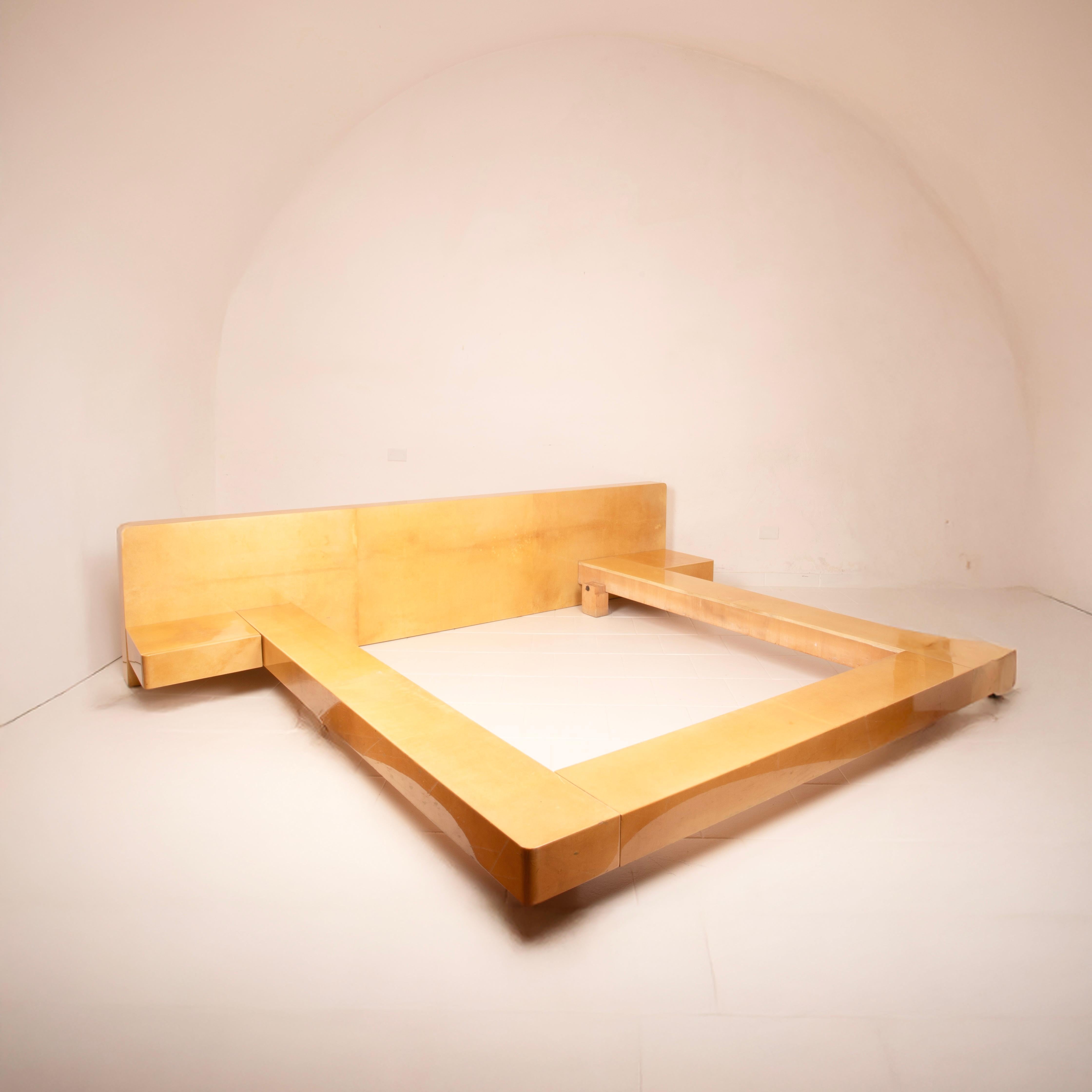 Queen Size Parchment Bed by Aldo Tura for TURA Milano, 1960 in vendita 14