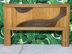 Queen Size Rattan Split Reed Headboard in the Style of Gabriella Crespi
