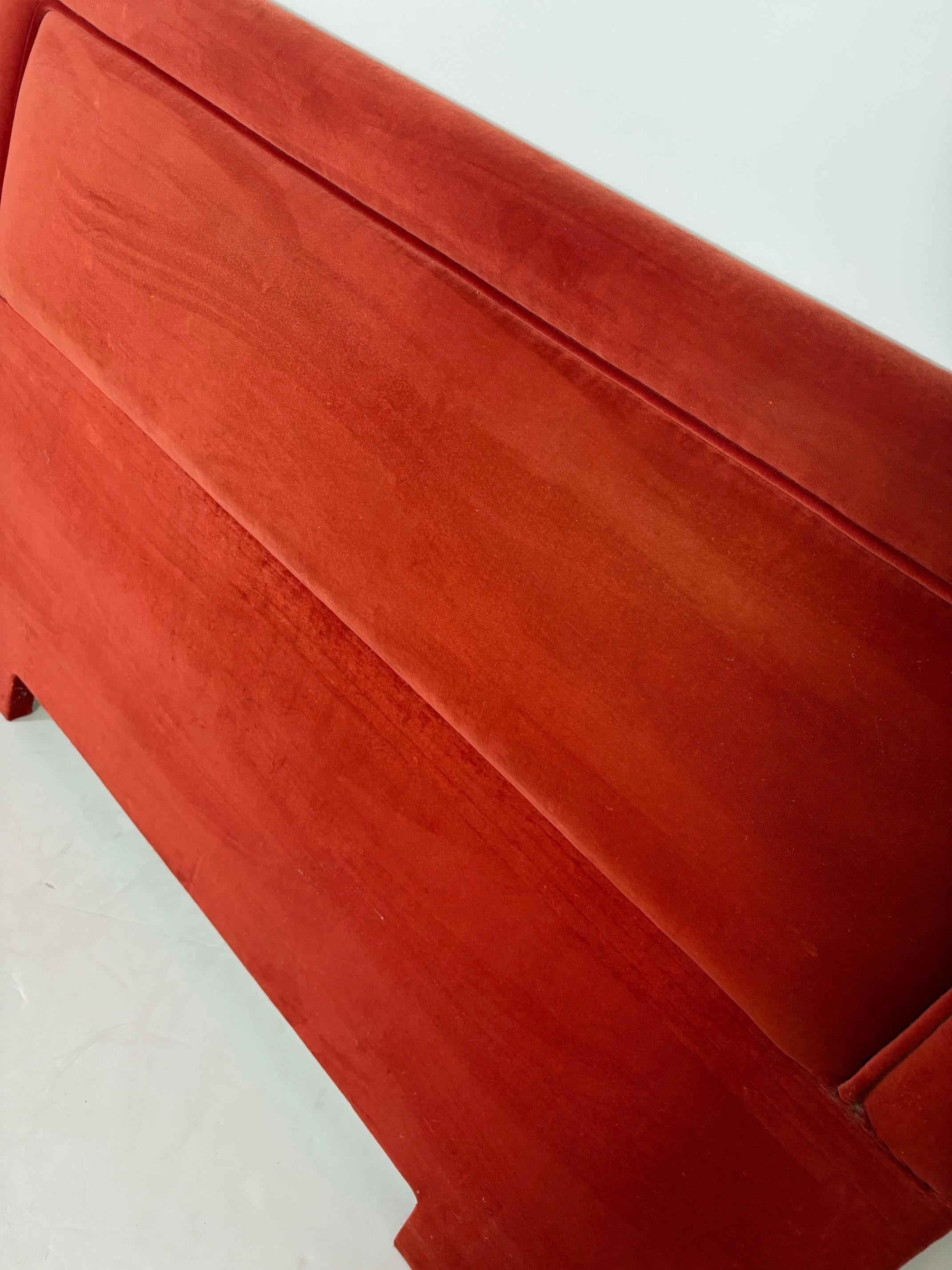 American Queen Size Velvet Headboard For Sale