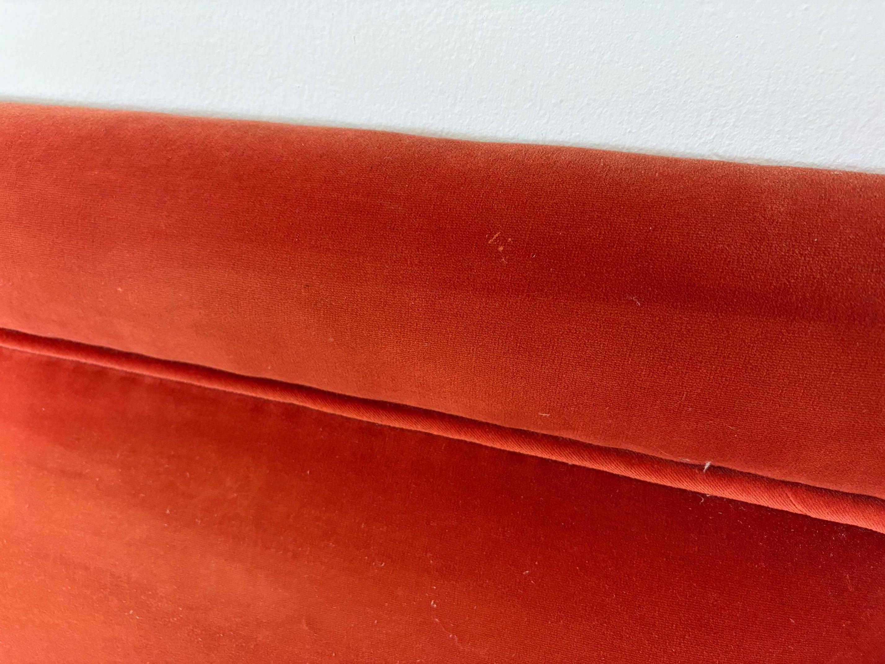 Late 20th Century Queen Size Velvet Headboard For Sale