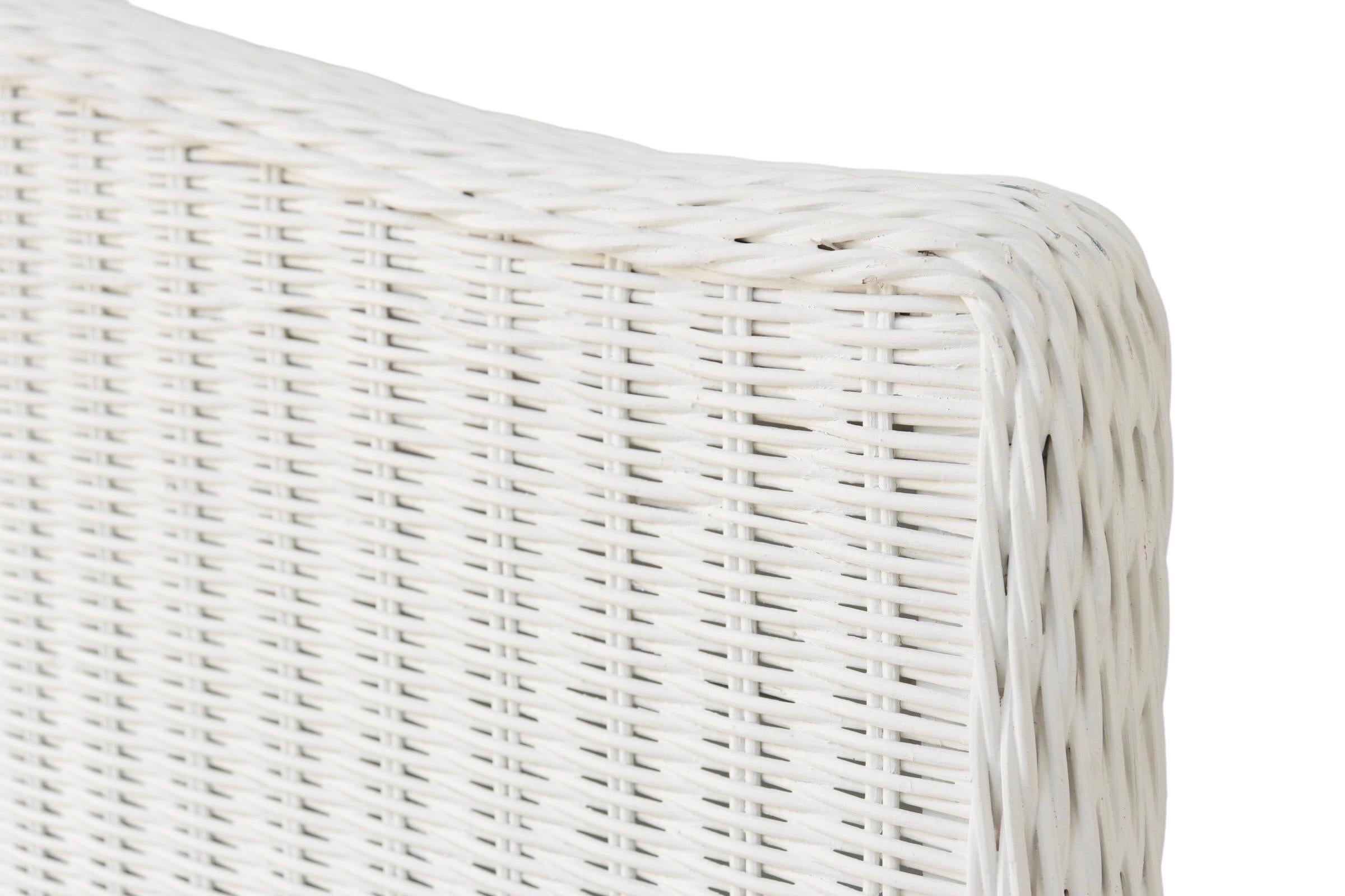white rattan headboard queen