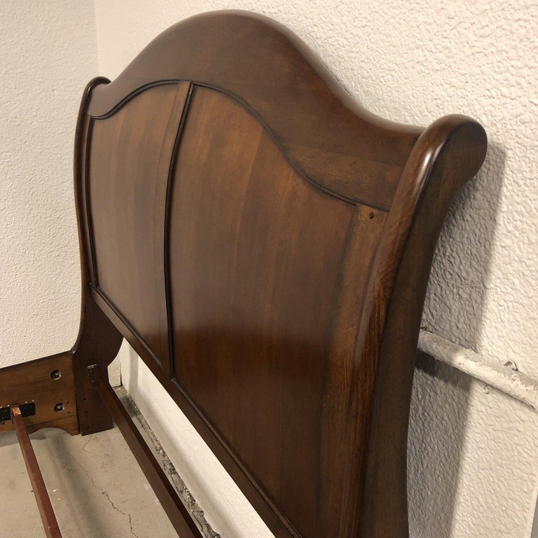 Queen Size Wood Sleigh Bed Frame For Sale at 1stdibs
