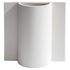 "Queen" Vase, Handmade White Ceramic, Chess-inspired Collection, Italy