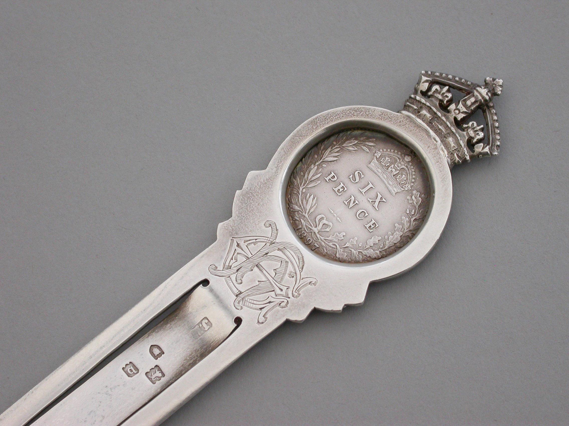 Queen Victoria Diamond Jubilee Commemorative Silver Bookmark, 1897 In Good Condition For Sale In Sittingbourne, Kent