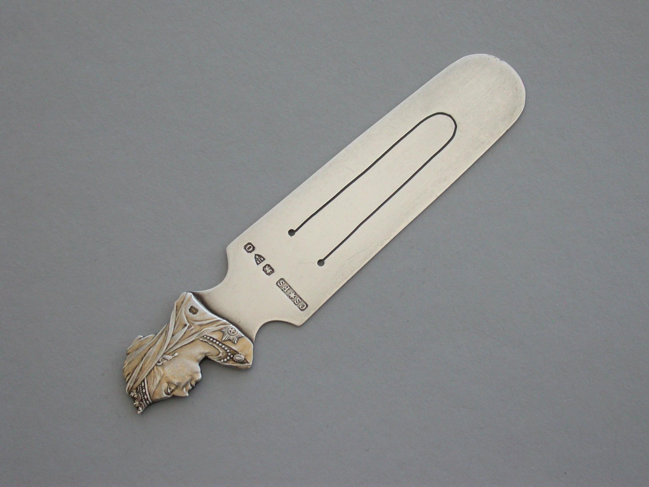 Victorian Queen Victoria Diamond Jubilee Commemorative Silver Bookmark, Chester, 1897 For Sale