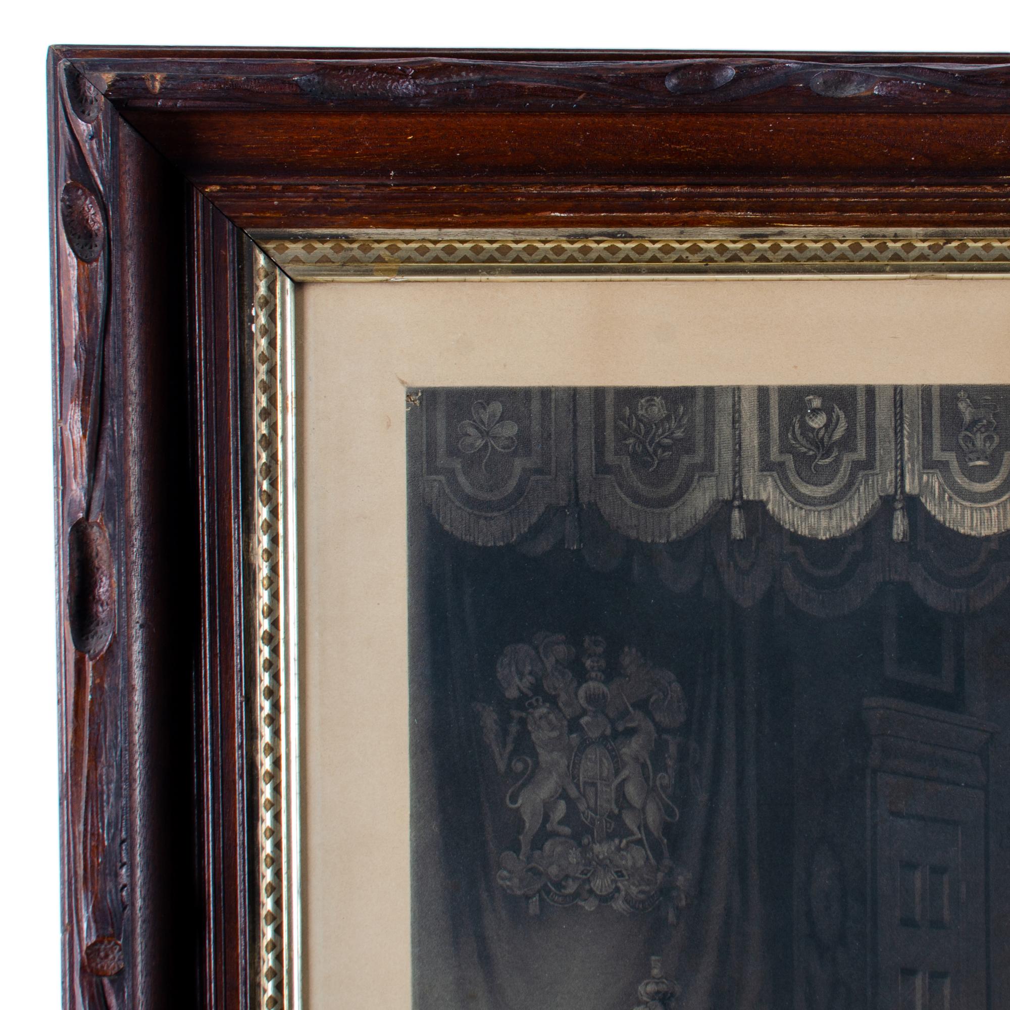 Mid-19th Century Queen Victoria Drawing Room at St. James's Palace Engraving Print For Sale