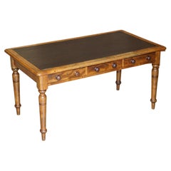 Queen Victoria Estate Fully Stamped Hardwood Three Drawer Writing Table Desk