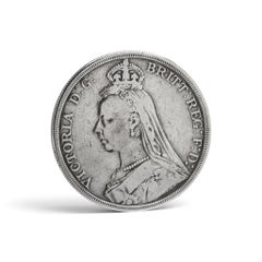 Queen Victoria Jubilee Head Silver Crown 1888, British Sterling Silver Coin