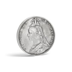 Queen Victoria Jubilee Head Silver Crown 1889, British Sterling Silver Coin