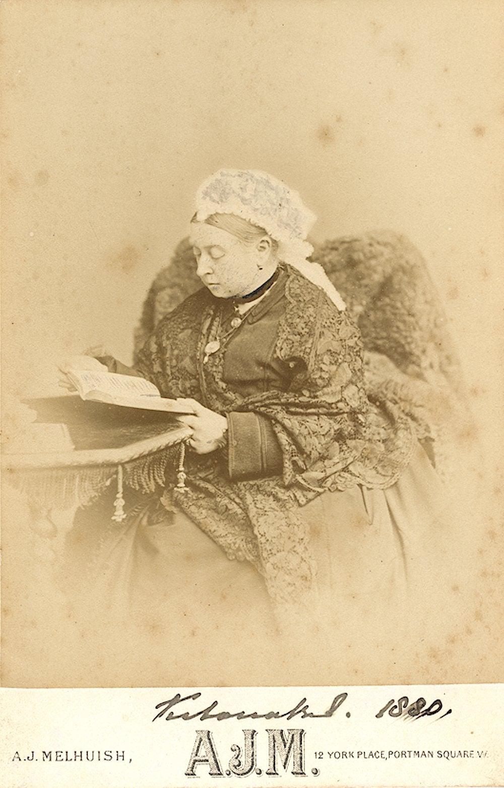 British Queen Victoria Original Signed Photographic Postcard Black and White