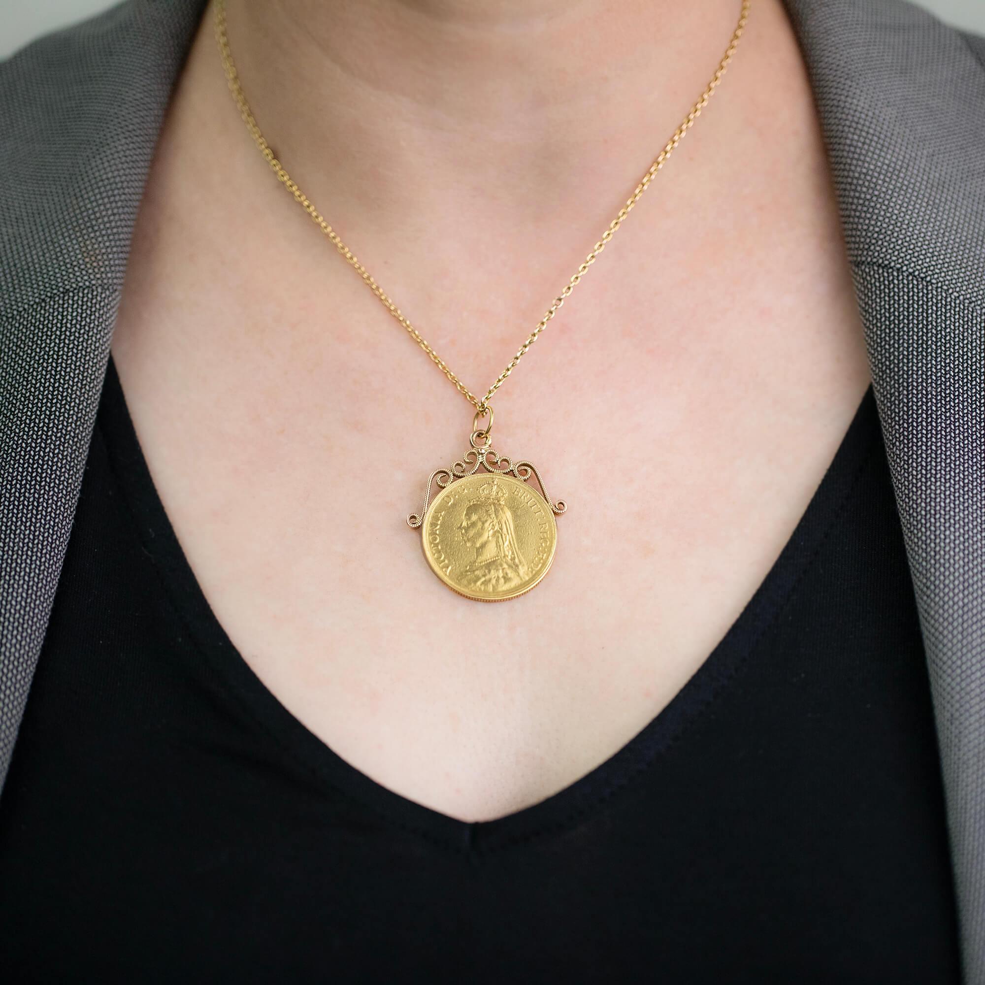 queen victoria coin necklace