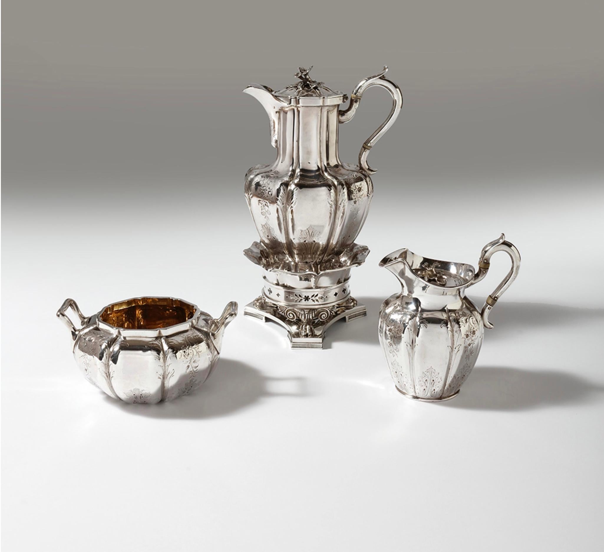 English Queen Victoria’s Silver Coffee Service by William Bateman & Daniel Ball For Sale
