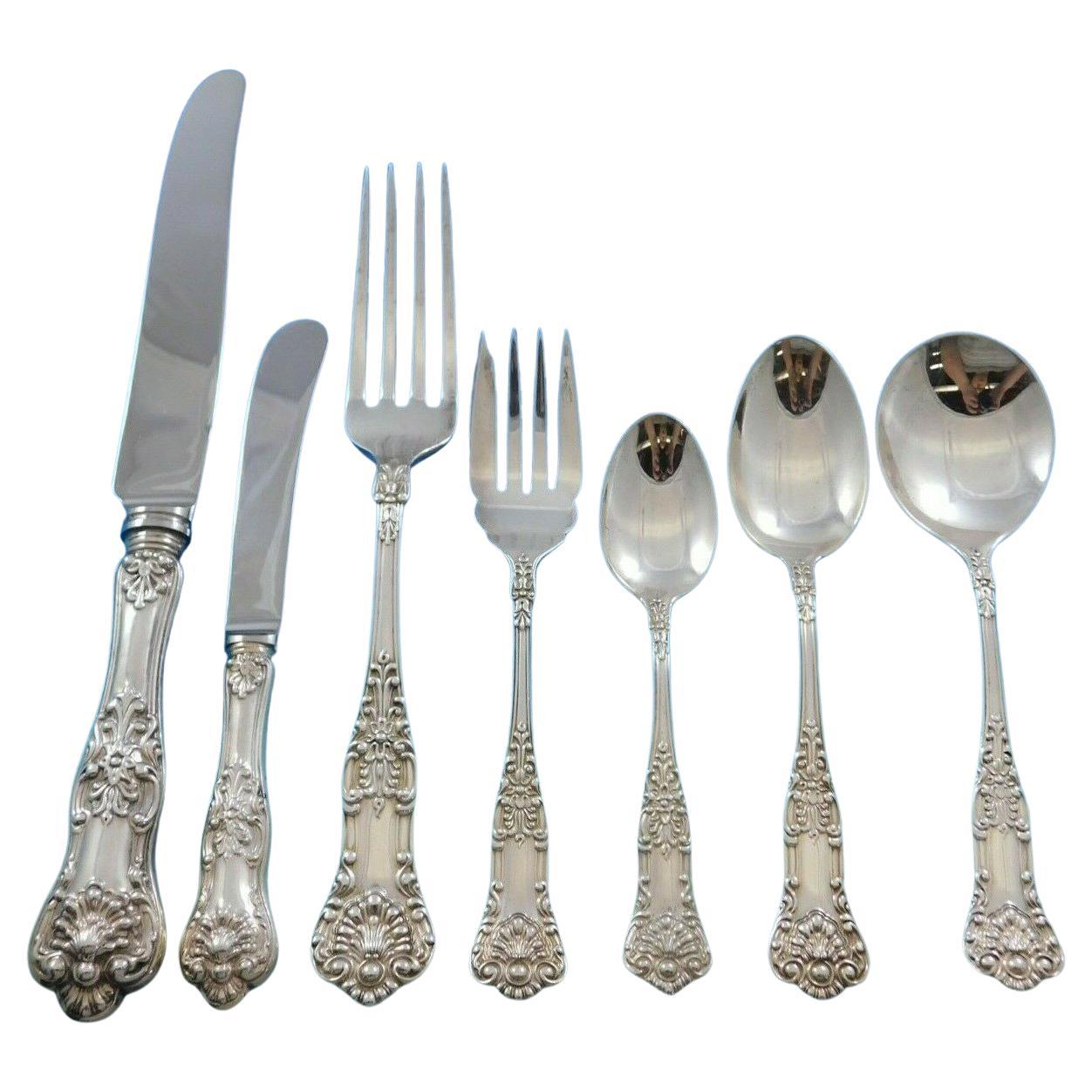 Queens by Birks Sterling Silver Flatware Set Dinner Service 61 Pieces Canada